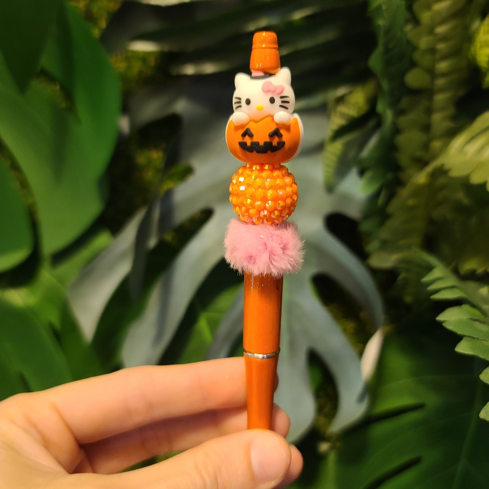 Orange Halloween Cat Pen for Kids
